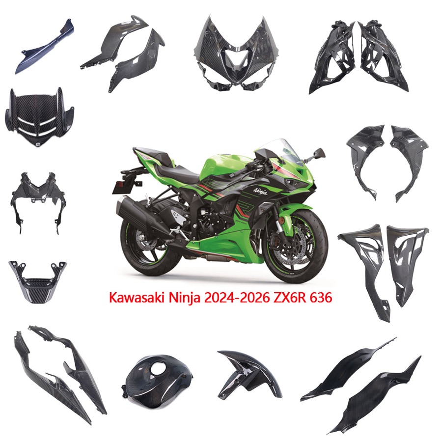 Kawasaki Ninja ZX-6R | 2024-2026 3K Twill Carbon Fiber Parts